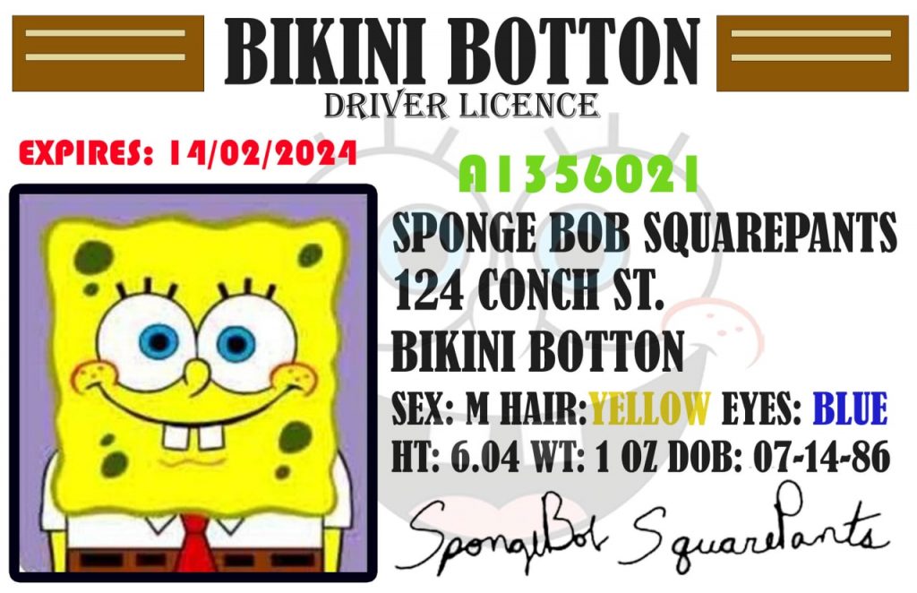 Bob licencia de conducir